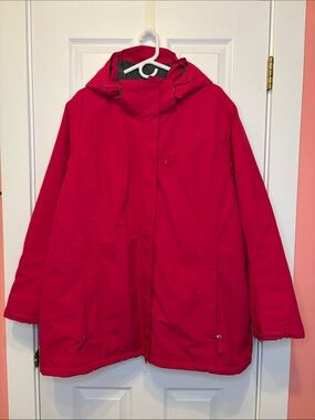 Lands' End Women's Hooded Winter Squall Jacket Bright Berry Pink Plus Size 3X